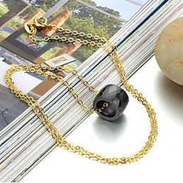 Per Godere Di Un'Alta Reputazione In Patria E All'Estero, Collana In Ceramica Di Tungsteno Nero Da Donna