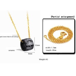 Per Godere Di Un'Alta Reputazione In Patria E All'Estero, Collana In Ceramica Di Tungsteno Nero Da Donna