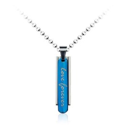 Ciondolo Da Uomo In Titanio Blu Alla Moda - Catena Gratuita - Catena Gratuita