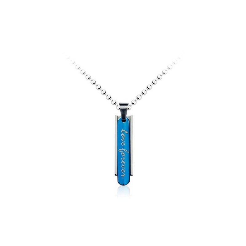 Ciondolo Da Uomo In Titanio Blu Alla Moda - Catena Gratuita - Catena Gratuita Ciondolo Da Uomo In Titanio Blu Alla Moda - Catena Gratuita - Catena Gratuita