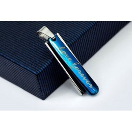 Ciondolo Da Uomo In Titanio Blu Alla Moda - Catena Gratuita - Catena Gratuita