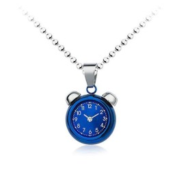 Ciondolo In Titanio Con Sveglia Blu Da Uomo, Molto Popolare - Catena Gratuita