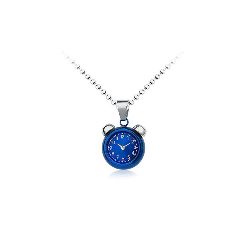 Ciondolo In Titanio Con Sveglia Blu Da Uomo, Molto Popolare - Catena Gratuita Ciondolo In Titanio Con Sveglia Blu Da Uomo, Molto Popolare - Catena Gratuita