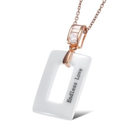 Collana In Ceramica Di Tungsteno Di Forma Quadrata Da Donna, Famosa In Tutto Il Mondo