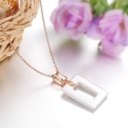 Collana In Ceramica Di Tungsteno Di Forma Quadrata Da Donna, Famosa In Tutto Il Mondo