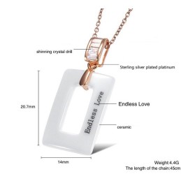 Collana In Ceramica Di Tungsteno Di Forma Quadrata Da Donna, Famosa In Tutto Il Mondo