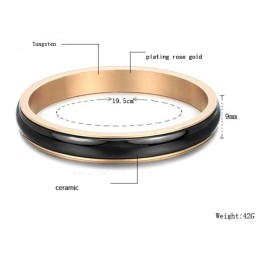 Bracciale In Ceramica Di Tungsteno Nero Di Alta Qualità