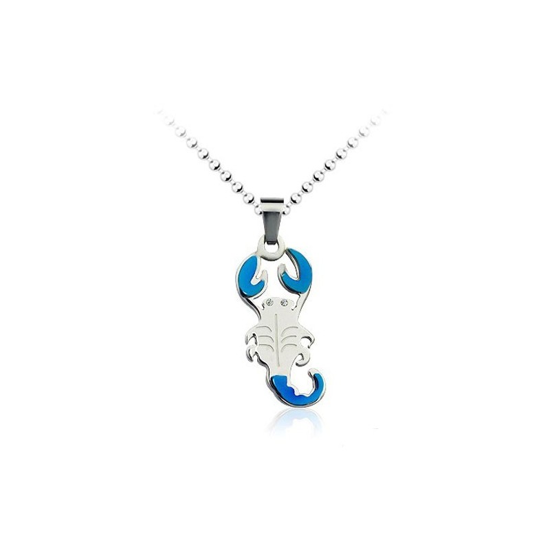 Ciondolo Da Uomo In Titanio A Forma Di Scorpione Blu - Catena Gratuita Ciondolo Da Uomo In Titanio A Forma Di Scorpione Blu - Catena Gratuita