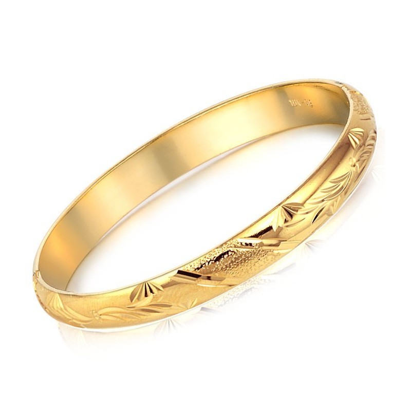 Bracciale Di Alta Qualità Con Motivo Floreale Femminile, Placcato Oro 18 Carati Bracciale Di Alta Qualità Con Motivo Floreale Femminile, Placcato Oro 18 Carati