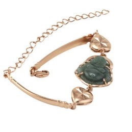 Bracciale Placcato Oro 18 Carati Con Il Buddha Di Giada, Qualità Affidabile