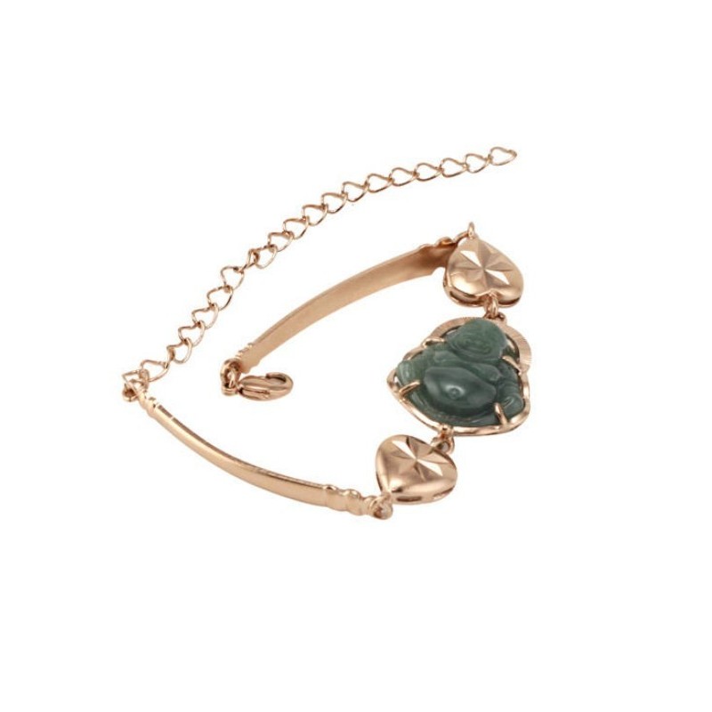 Bracciale Placcato Oro 18 Carati Con Il Buddha Di Giada, Qualità Affidabile Bracciale Placcato Oro 18 Carati Con Il Buddha Di Giada, Qualità Affidabile