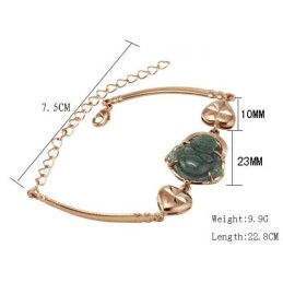 Bracciale Placcato Oro 18 Carati Con Il Buddha Di Giada, Qualità Affidabile