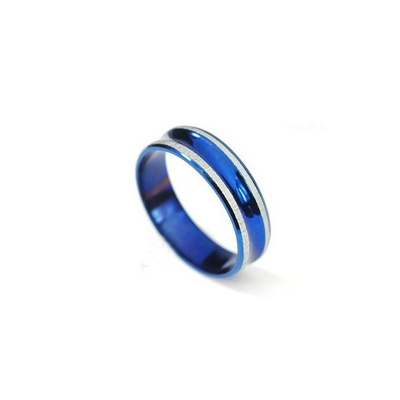 Ciondolo Semplice Da Uomo In Titanio Anulare Blu - Catena Gratuita Ciondolo Semplice Da Uomo In Titanio Anulare Blu - Catena Gratuita
