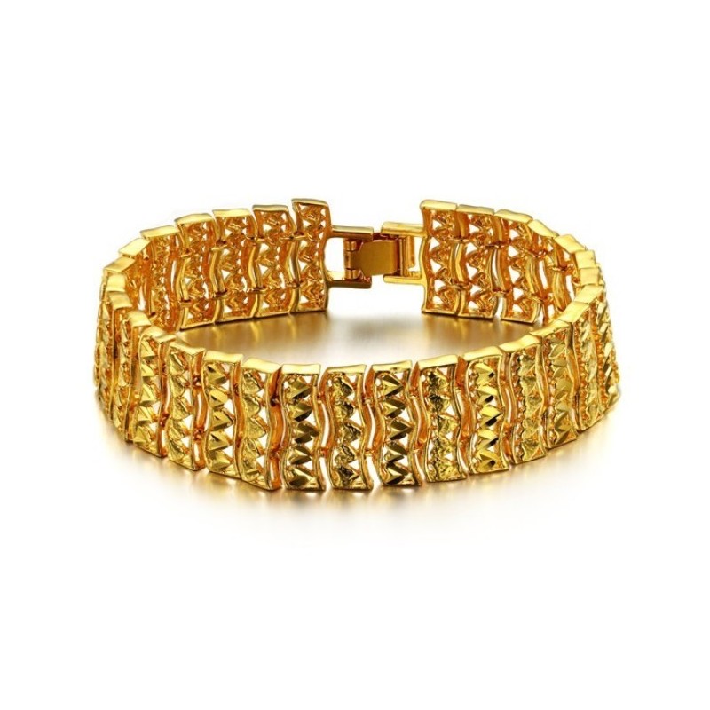 Bracciale Da Uomo Placcato Oro 18 Carati Di Qualità Superiore Bracciale Da Uomo Placcato Oro 18 Carati Di Qualità Superiore