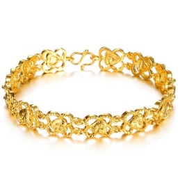 Bracciale Da Donna Di Alta Qualità Placcato Oro 18 Carati Con Ciondolo A Forma Di Cuore