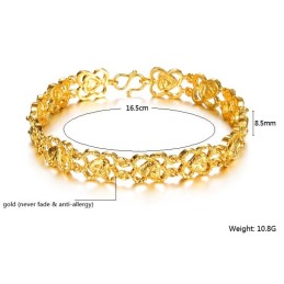 Bracciale Da Donna Di Alta Qualità Placcato Oro 18 Carati Con Ciondolo A Forma Di Cuore