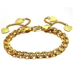 Bracciale Placcato Oro 18 Carati Con Ciondolo A Forma Di Cuore Da Donna, Qualità E Quantità Garantite
