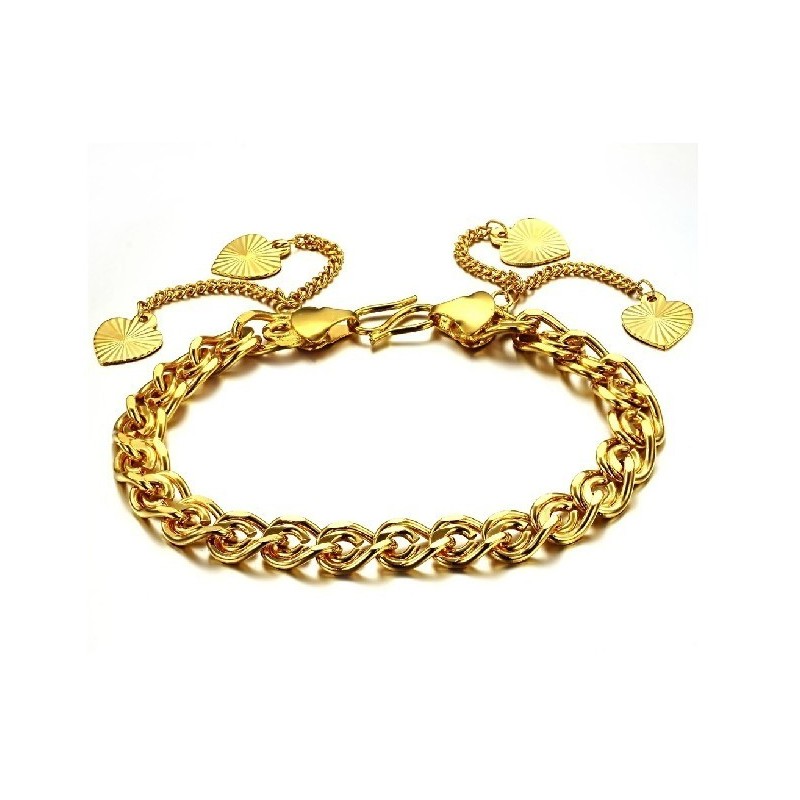 Bracciale Placcato Oro 18 Carati Con Ciondolo A Forma Di Cuore Da Donna, Qualità E Quantità Garantite Bracciale Placcato Oro 18 Carati Con Ciondolo A Forma Di Cuore Da Donna, Qualità E Quantità Garantite