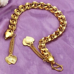 Bracciale Placcato Oro 18 Carati Con Ciondolo A Forma Di Cuore Da Donna, Qualità E Quantità Garantite