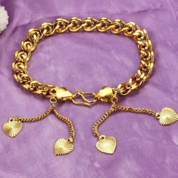 Bracciale Placcato Oro 18 Carati Con Ciondolo A Forma Di Cuore Da Donna, Qualità E Quantità Garantite