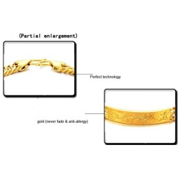 Bracciale Placcato Oro 18 Carati Con Motivo Drago Maschile, Completo Nelle Specifiche