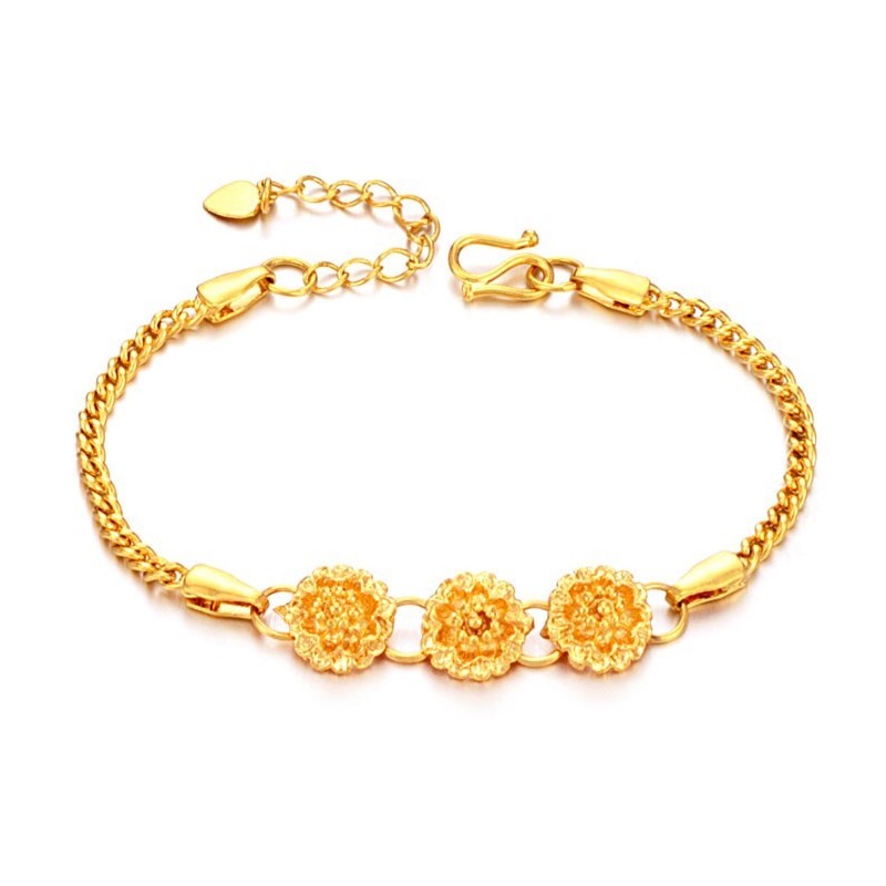 Braccialetto Placcato Oro 18 Carati A Forma Di Fiore Femminile Di Qualità Stabile Braccialetto Placcato Oro 18 Carati A Forma Di Fiore Femminile Di Qualità Stabile