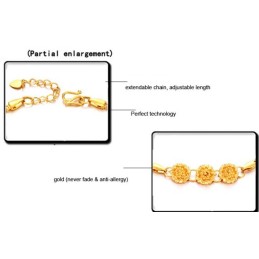Braccialetto Placcato Oro 18 Carati A Forma Di Fiore Femminile Di Qualità Stabile