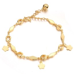 Ampia Varietà Di Bracciale Da Donna Placcato Oro 18 Carati Con Campanellino