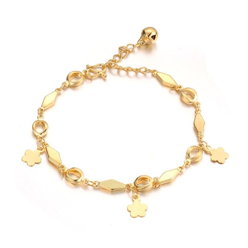 Ampia Varietà Di Bracciale Da Donna Placcato Oro 18 Carati Con Campanellino Ampia Varietà Di Bracciale Da Donna Placcato Oro 18 Carati Con Campanellino