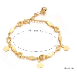 Ampia Varietà Di Bracciale Da Donna Placcato Oro 18 Carati Con Campanellino