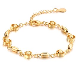 Bracciale Da Donna A Forma Di Mela, Placcato Oro 18 Carati, The Queen Of Quality