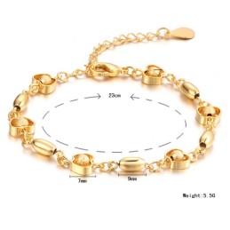 Bracciale Da Donna A Forma Di Mela, Placcato Oro 18 Carati, The Queen Of Quality