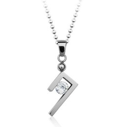 Ciondolo In Titanio Argento Semplice Ed Elegante - Catena Gratuita