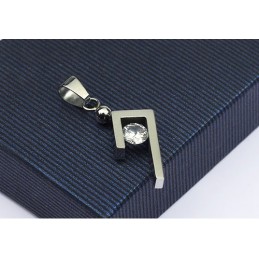 Ciondolo In Titanio Argento Semplice Ed Elegante - Catena Gratuita