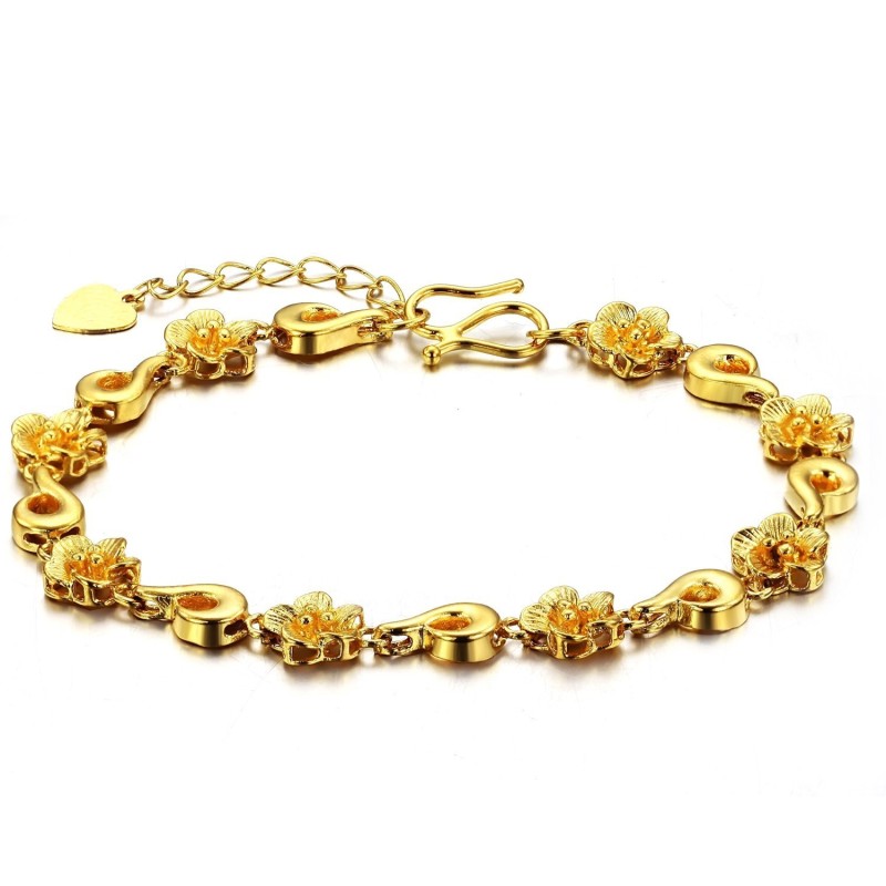 Bracciale Da Donna A Forma Di Fiore, Placcato In Oro 18 Carati, Di Qualità Affidabile Bracciale Da Donna A Forma Di Fiore, Placcato In Oro 18 Carati, Di Qualità Affidabile