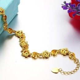 Bracciale Da Donna A Forma Di Fiore, Placcato In Oro 18 Carati, Di Qualità Affidabile
