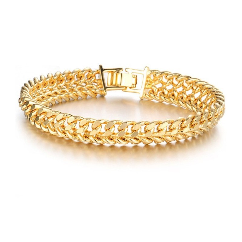 Bracciale Classico Maschile Placcato Oro 18 Carati, Di Fama Mondiale Bracciale Classico Maschile Placcato Oro 18 Carati, Di Fama Mondiale