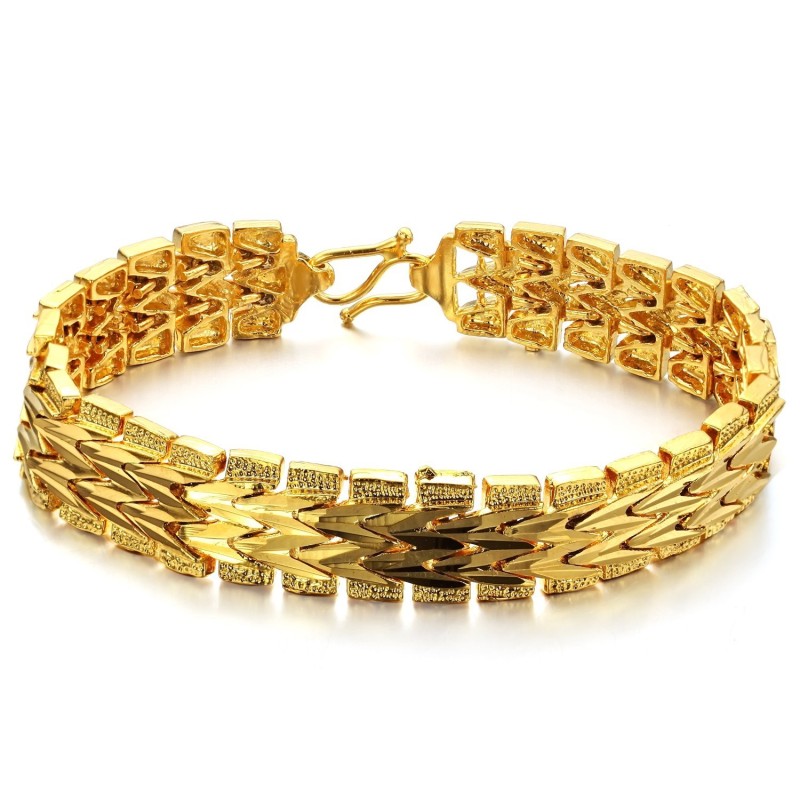 Bracciale Classico Da Donna Di Eccellente Qualità Placcato Oro 18 Carati Bracciale Classico Da Donna Di Eccellente Qualità Placcato Oro 18 Carati