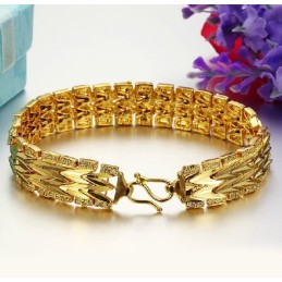 Bracciale Classico Da Donna Di Eccellente Qualità Placcato Oro 18 Carati