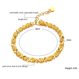 Bracciale Elegante Placcato Oro 18 Carati Da Donna "To Have A Long Story"