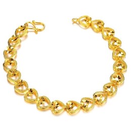 Bracciale Da Donna Di Alta Qualità Placcato Oro 18 Carati Con Ciondolo A Forma Di Cuore