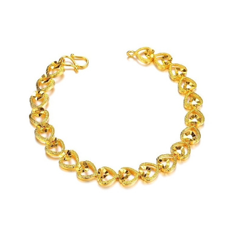 Bracciale Da Donna Di Alta Qualità Placcato Oro 18 Carati Con Ciondolo A Forma Di Cuore Bracciale Da Donna Di Alta Qualità Placcato Oro 18 Carati Con Ciondolo A Forma Di Cuore