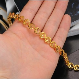 Bracciale Da Donna Di Alta Qualità Placcato Oro 18 Carati Con Ciondolo A Forma Di Cuore