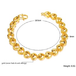 Bracciale Da Donna Di Alta Qualità Placcato Oro 18 Carati Con Ciondolo A Forma Di Cuore
