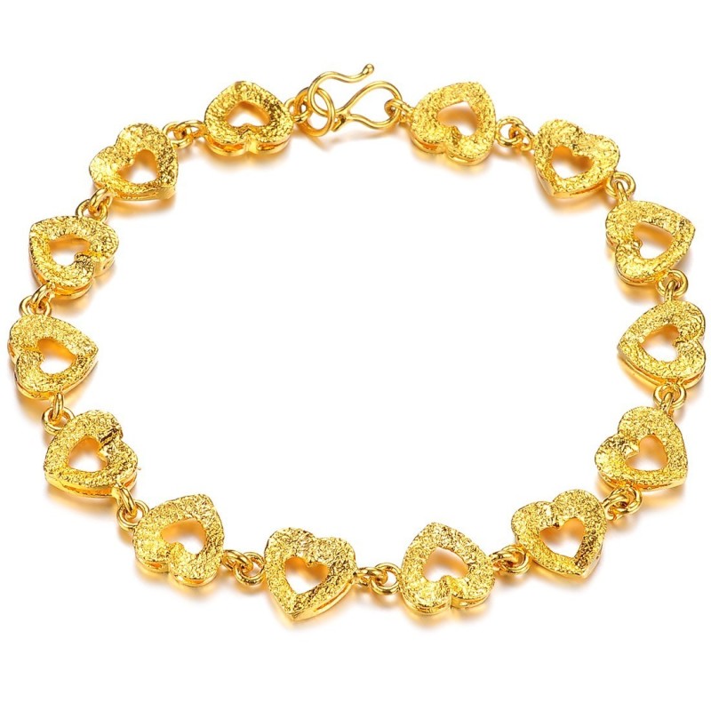 Bracciale Placcato Oro 18 Carati Con Ciondolo A Forma Di Cuore Per Donna Di Fama Mondiale Bracciale Placcato Oro 18 Carati Con Ciondolo A Forma Di Cuore Per Donna Di Fama Mondiale