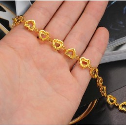 Bracciale Placcato Oro 18 Carati Con Ciondolo A Forma Di Cuore Per Donna Di Fama Mondiale