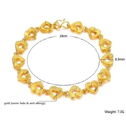 Bracciale Placcato Oro 18 Carati Con Ciondolo A Forma Di Cuore Per Donna Di Fama Mondiale