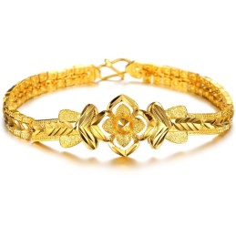 Bracciale Da Donna Di Alta Qualità Con Motivo Decorativo Squisito, Placcato In Oro 18 Carati