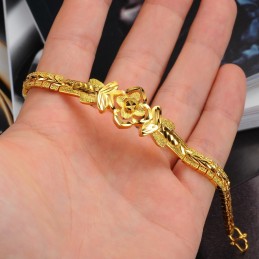 Bracciale Da Donna Di Alta Qualità Con Motivo Decorativo Squisito, Placcato In Oro 18 Carati