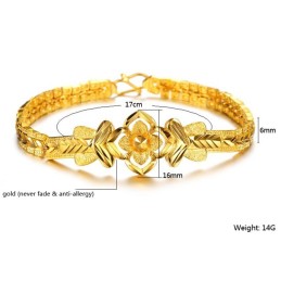 Bracciale Da Donna Di Alta Qualità Con Motivo Decorativo Squisito, Placcato In Oro 18 Carati